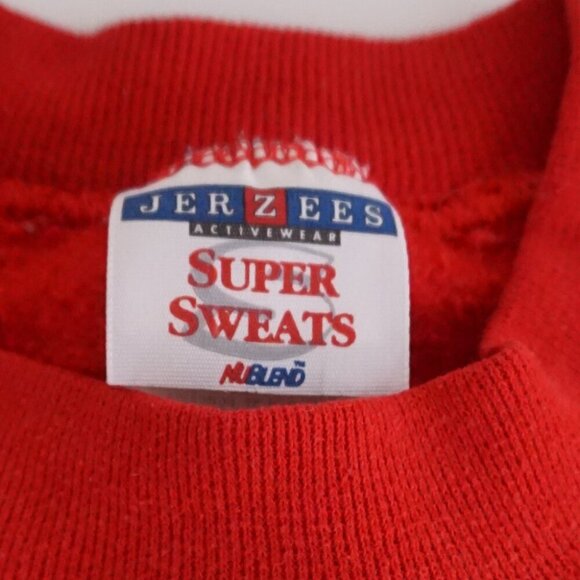 VTG '90S Jerzees Red Banson Elementary Staff School Teacher Crewneck Sweater L - Picture 9 of 9